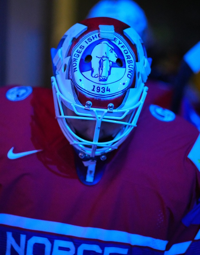 Joueur des Nuremberg Ice Tigers en casque de hockey
